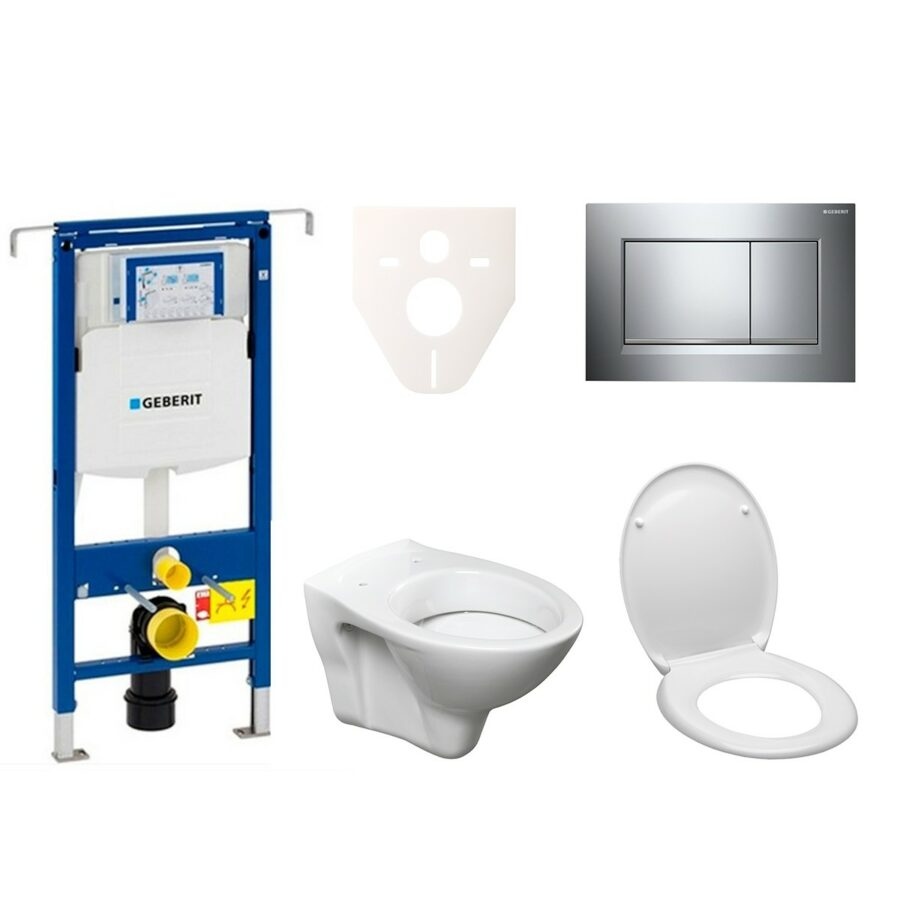 Cenově zvýhodněný závěsný WC set Geberit do lehkých stěn / předstěnová montáž+ WC S-Line S-line Pro 111.355.00.5ND6